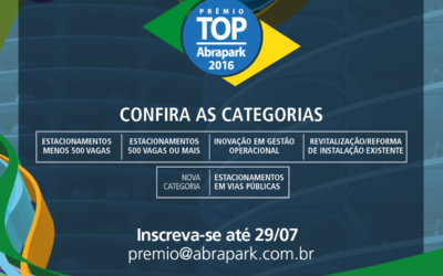 Confira as categorias e inscreva sua empresa no 2º Prêmio TOP Abrapark